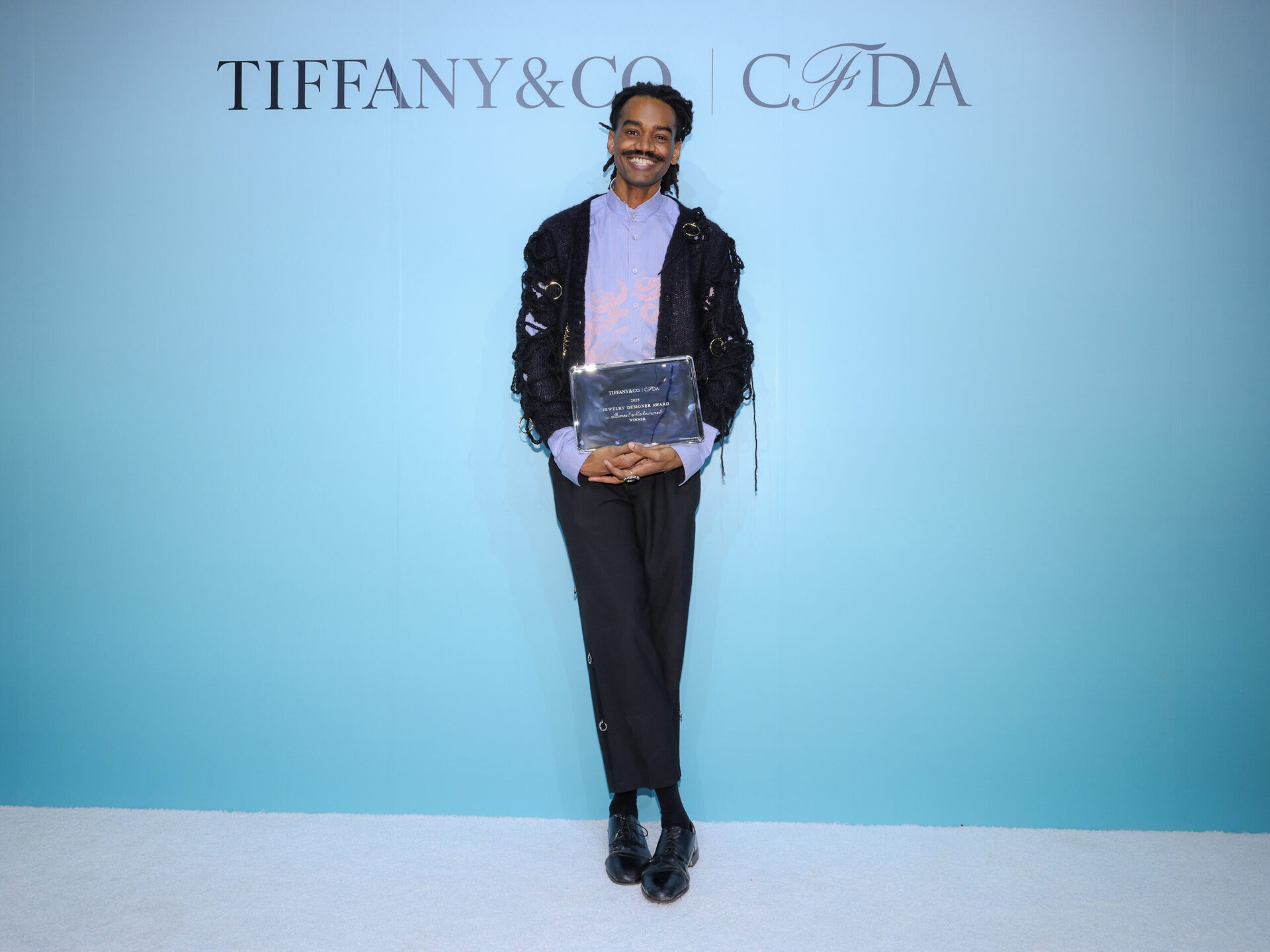 Jameel Mohammed accepts the Tiffany & Co. x CFDA Jewelry Designer Award