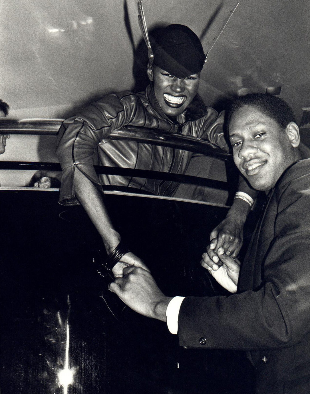 Andy Warhol photograph: Grace Jones and André Leon Talley, 1980